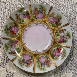 JK Designs Bavaria Pink and Gold Saucer
